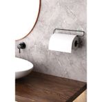Alper Banyo Siyah Güçlü Yapışkanlı Kağıt Havlu Tutucu, Solo Havluluk - Delmeden Duvara Monte Edilen Metal Askı