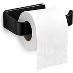 Alper Banyo Siyah Lamalı Tuvalet Kağıtlığı, Hem Yapışkanlı Hem Vidalı Montajlı Wc Kağıt Askılığı, Uç Tasarımlı Banyo Tuvalet Kağıdı Tutucu, Mat Siyah Kağıtlık
