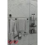 Alper Banyo Yapışkanlı Siyah 3 Katlı Düz Banyo Rafı TŞ03, Jasmin Uzun Havluluk, Tuvalet Kağıtlığı, Kare Fön Askısı, Lotus Bornoz Askılık Banyo Seti
