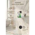 Alper Banyo Yapışkanlı Siyah Kare Solo Havluluk | Rulo Havlu Askısı | Dolap Altı & Duvar Montajlı Pratik Askı