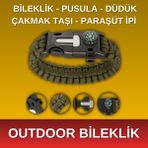 Alpera Camp - 5'i 1 Arada Çok Fonksiyonlu Outdoor Hayatta Kalma Bilekliği - Haki Yeşil Renk - Haki - Yeşil