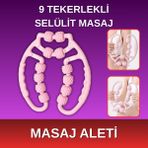 Alpera Care - 9 Tekerlekli Boyun Kol Bel Bacak Ayak Selülit Masaj Aleti - Pembe Renk