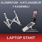 Alpera Electronic - Ayarlanabilir Laptop Standı | Alüminyum - 7 Kademeli - Gri Renk
