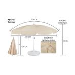 Alperensemsiyetic. 2 Metre Plaj Bahçe Teras Gölgelik Şemsiyesi Kalın Kumaş (431391516) kahverengi