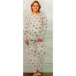 Alperi B79-40 Büyük Beden Pijama Takımı Gül Desenli