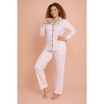Alperi Büyük Beden Kadın Pijama Takımı Çizgili Boydan Düğmeli Rahat (3XL-6XL) B790-46