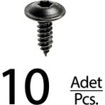 Alpha Auto Part Renault Peugeot Citroen Skoda Fiat Seat Için Torx (Tork) Vida Klips - 10 Adet - 0 - Siyah