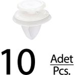 Alpha Auto Part Renault, Peugeot, Mini, Audi, Seat Için Kapı Döşeme Klips- 10 Adet - 001-Beyaz