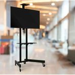 Alpin Tv/Fuar Standı İş Yeri Ofis Büro Tipi Video Kamera Askı Aparatlı Metal Ayaklı Tekerlekli Tv Sehpası/Ünitesi 40 İnç-75 İnç