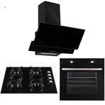 Alpina GLS640BL - MFA604MBL - F17 60 Statik Siyah 3'lü Ankastre Set