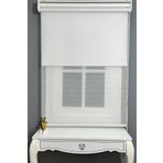 AlpiNaz Stor Perde Çiftli Sistem Modern Çizği Tül & Mat Beyaz Stor %80 Işıgı Keser