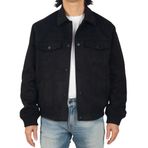 Alpine Swiss Blake Erkek Vegan Süet Bomber Ceket Hafif Dar Kesim Günlük Softshell Mont, Siyah, XL