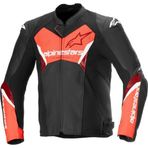 Alpinestars Faster V3 Air Korumalı Deri Motosiklet Montu Siyah Kırmızı