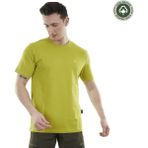 Alpinist Lucid Erkek T-Shirt Limon Yeşili Düz Desenli Organik Pamuk Outdoor Kullanım İçin XL