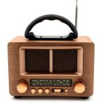Alpjoy Nostaljik Radyo Ahşap Görünümlü Bluetooth Bağlantılı Güneş Enerjili Müzik Kutusu Radyo Mp3 Çalar - 001-Renkli