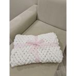 Alpjoy Puffy Bebek Battaniyesi 100X100 cm - Beyaz