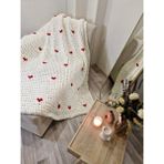 Alpjoy Puffy Kalpli Tv Battaniyesi 130X170 cm - Beyaz - Kırmızı - 130 x 170 cm
