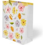 Alpjoy Renkli Çiçek Desenli Karton Çanta 25X30X9 cm 10 Adet - 001-Renkli