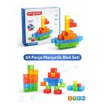 alpmodel 64 Parça Magnetic Block Manyetik Küpler Yapı Blokları Eğitici