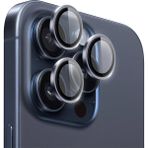 Alponso iPhone 15 Pro Max ve iPhone 15 Pro Safir Kamera Lens Koruyucu Uygulama Aparatlı - Gece Mavisi
