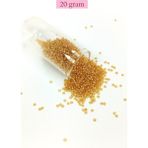 Alpotekno Dökme Cam Kum Boncuk (11/0) 2 mm - 20 Gram - Şeffaf Altın - BNC027 - Renkli