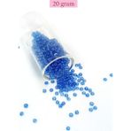 Alpotekno Dökme Cam Kum Boncuk (8/0) 3 mm - 20 Gram - Şeffaf Açık Mavi - BNC163 - Renkli