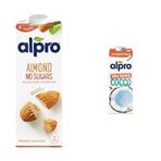 Alpro 1 lt Şekersiz Badem Bitki Bazlı İçecek + 1 lt Şekersiz Hindistan Cevizi Bitki Bazlı İçecek