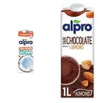 Alpro 1 lt Şekersiz Hindistan Cevizi Bitki Bazlı İçecek + 1 lt Badem Bitter Çikolata İçeceği