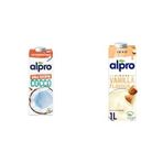 Alpro 1 lt Şekersiz Hindistan Cevizi Bitki Bazlı İçecek + 1 lt Badem Vanilya Bitki Bazlı İçecek