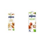 Alpro 1 lt Yulaf Badem Bitki Bazlı İçecek + 1 lt Fındık Bitki Bazlı İçecek