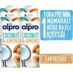 Alpro Hindistan Cevizli Badem Sütü 4x1L Kalsiyum D, B2 ve B12 Vitaminleri İçeren