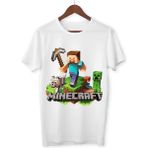 Alpşan Ticaret Mınecraft Çocuk Yetişkin Beyaz T-Shirt Unisex Çocuk Tişört - 0 Beyaz - 4 Yaş