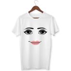 Alpşan Ticaret Roblox Women Face Tişört Beyaz Roblox Kadın Tişört Face Roblox T-Shirt