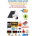 Alpsmart 4g Solar-Güneş Enerjili 4mp Wifi 4mm Lens 128GB Hafıza Gece Görüşlü Dış Ortam Motorize Güvenlik Kamerası AS660128GB - 128 GB