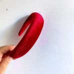 Als Accessories Kadın Kadife Az Bombeli Saç Tacı - Kırmızı