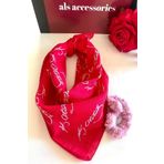 alsaccessories Atatürk Imzalı Kırmızı Renk Unisex Cotton Bandana Fular
