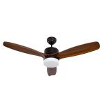 Alsanfan Modern Aydınlatmalı 132 cm Kahverengi Uzaktan Kumandalı Tavan Vantilatörü