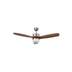 Alsanfan Modern Gri Motor Kahverengi Kanat Aydınlatmalı Uzaktan Kumandalı 132 cm Tavan Vantilatörü