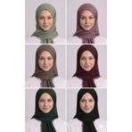 Alse Butik Düz Flamlı Pamuklu Tülbent Eşarp 6'lı Set ( Adaçayı Yeşili -Gül Kurusu - Vizon -Bordo - Haki - Siyah )