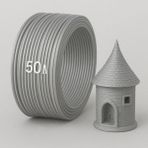 Alseka 3D Kalem Yazıcı Için 50 Metre Gümüş Gri Renk Pla Filament