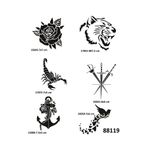 alsepeteavm Akrep Gül 6 Adet Geçici Dövme Şablonu Tattoo Stencil Modelleri