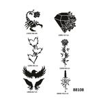 alsepeteavm Elmas Akrep 6 Adet Geçici Dövme Şablonu Tattoo Stencil Modelleri