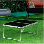 Alshop Katlanır Masa 60 x 40 Yükseklik 25 cm Alüminyum ve MDF Malzemeden Yapılmış Piknik Laptop Masası