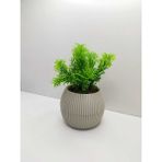 Alshop Mini Saksıda Çim Yeşili Yapay Bitki Garnitür Taş Yosunlu 17 cm Dekoratif Banyo Mutfak Masa Çiçeği