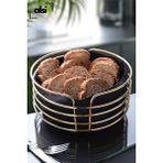 Alsi Home Ekmeklik Yuvarlak Ekmek Sepeti Çok Amaçlı Metal Kutu Lüx Paslanmaz Sepet - Gold - 24