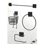 ALSİ HOME Yapışkanlı 4 lü Fön Makinesi Askısı Havlu Askısı Wc Tuvalet Kağıtlık Havluluk Banyo Mutfak Seti