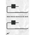 Alsi Home Yapışkanlı Siyah Rulo Havluluk 2’li Set Mutfak Banyo Havluluğu Peçetelik Yapışkanlı Çok Amaçlı Banyo Mutfak Askısı