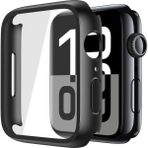 Alstrap Apple Watch 4 5 6 Se Uyumlu 40MM Kasa + Ekran Koruyucu Tam Kapsama Darbe Emici Kılıf - Siyah - 4 5 6 SE (40mm)
