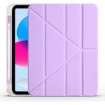 Alstrap Ipad Air 11 M2 M3 M4 Çip Air 4 5 6 Nesil Kılıf Kalem Bölmeli Şeffaf Arka Kapaklı Standlı Kılıf - İPad Air 11 M2 M3 M4 Çip Air 4 5 6 - Lila