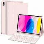 Alstrap Samsung Galaxy Tab S10 Fe/s9 FE/S10 Lite 10.9 Inç Uyumlu Kalem Bölmeli Klavyeli Tablet Kılıfı (Kalem Dahil Değildir.) - Pembe